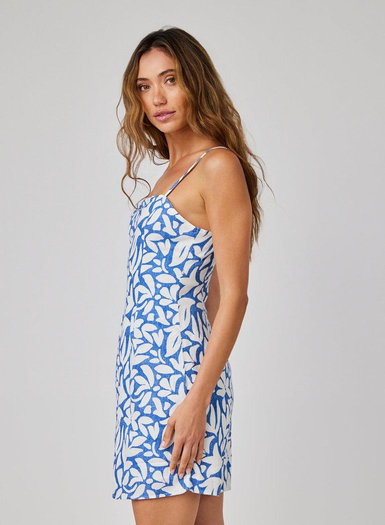 Bella Dahl Fitted Cami Mini Dress - Stamped Floral Print