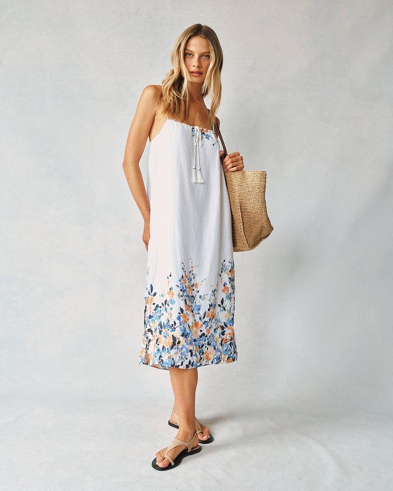 Bella Dahl Flowy Cami Midi Dress - Border Floral Print