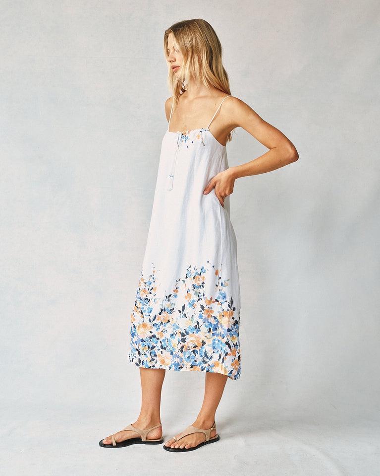 Bella Dahl Flowy Cami Midi Dress - Border Floral Print