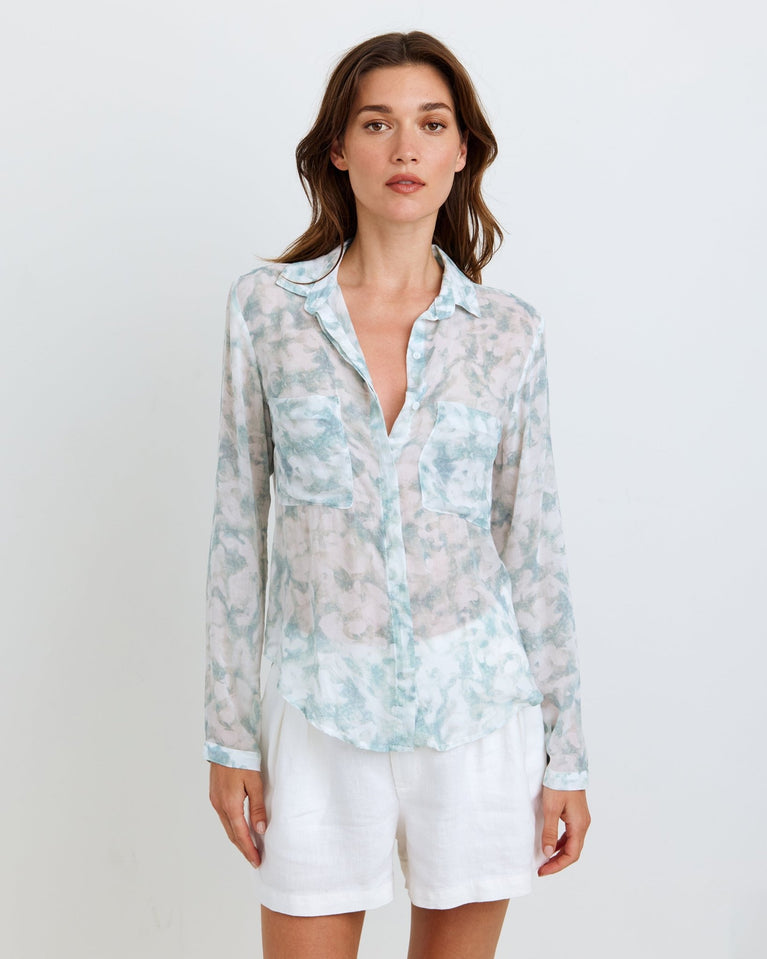 Bella Dahl Full Button Down Hipster Shirt - Safari Sage
