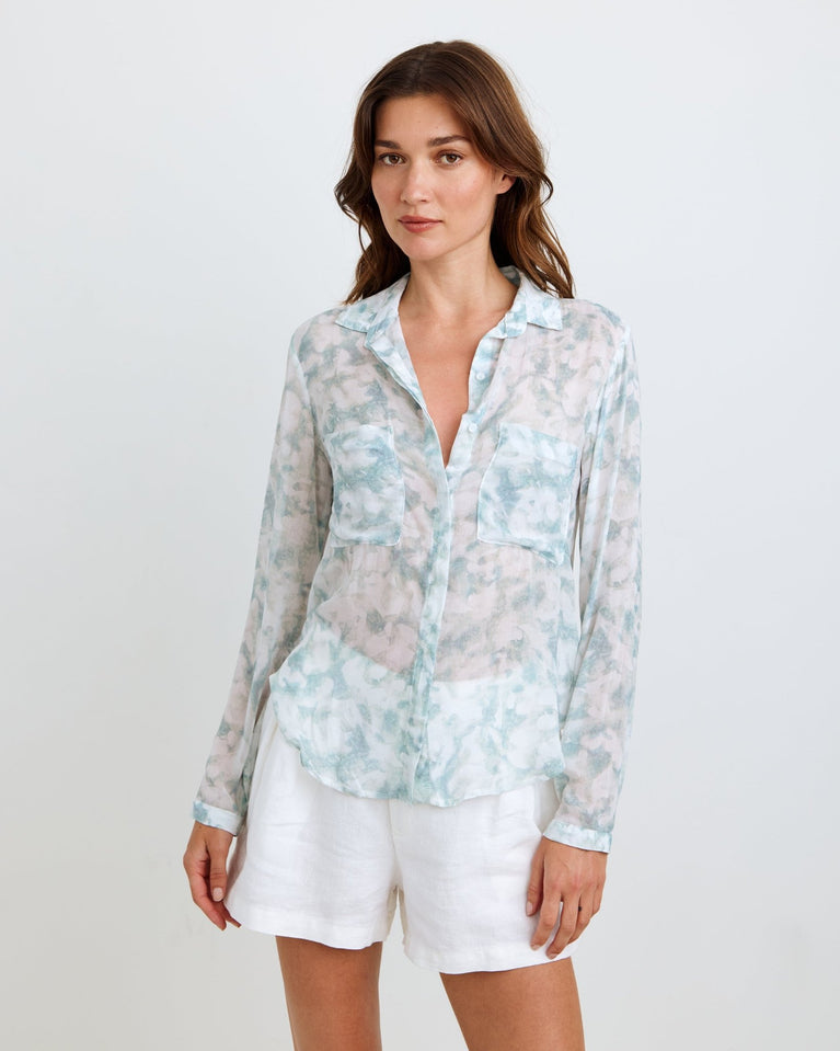 Bella Dahl Full Button Down Hipster Shirt - Safari Sage