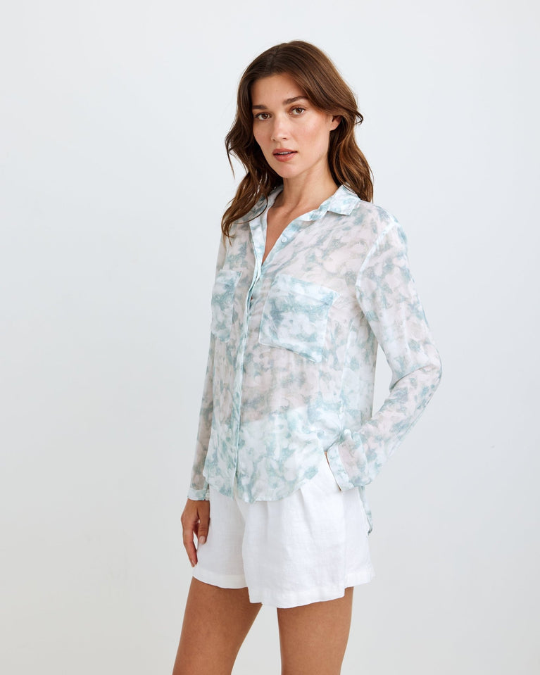 Bella Dahl Full Button Down Hipster Shirt - Safari Sage