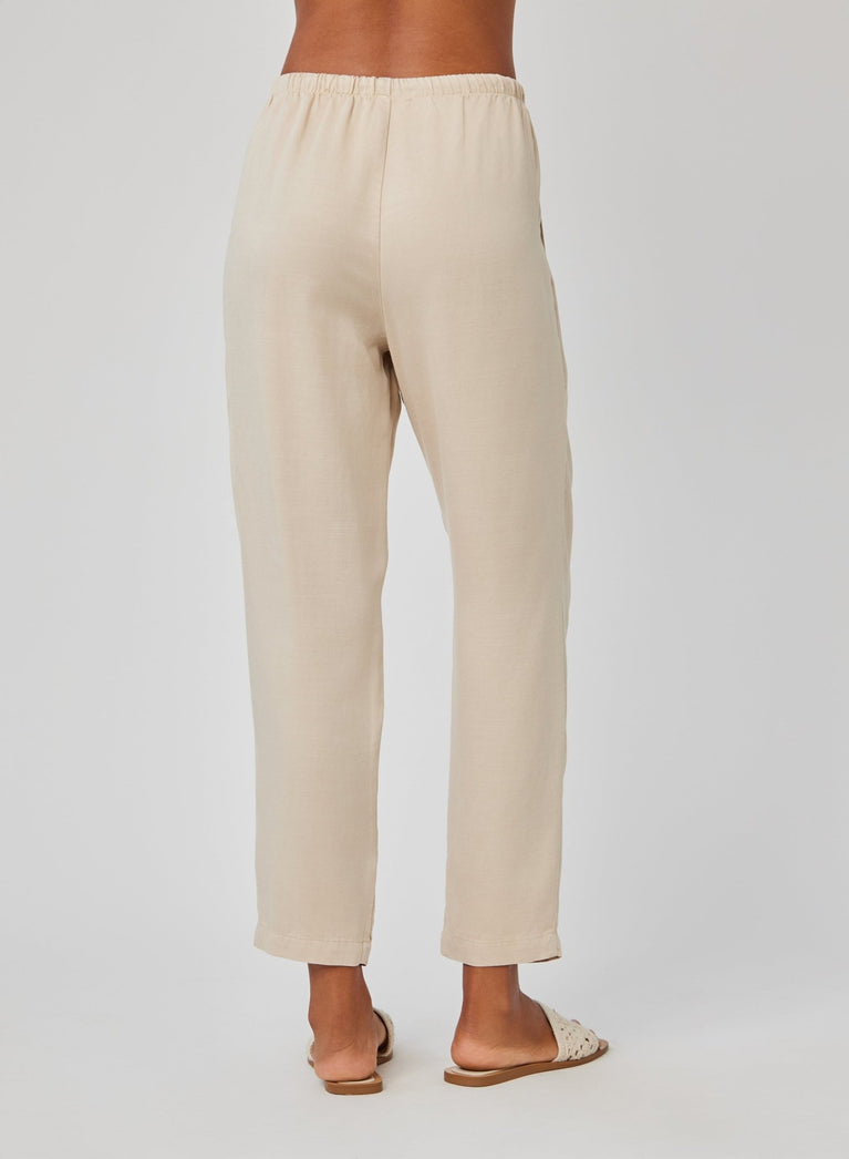 Bella Dahl Lina Pleated Drawstring Trouser - Khaki Shell