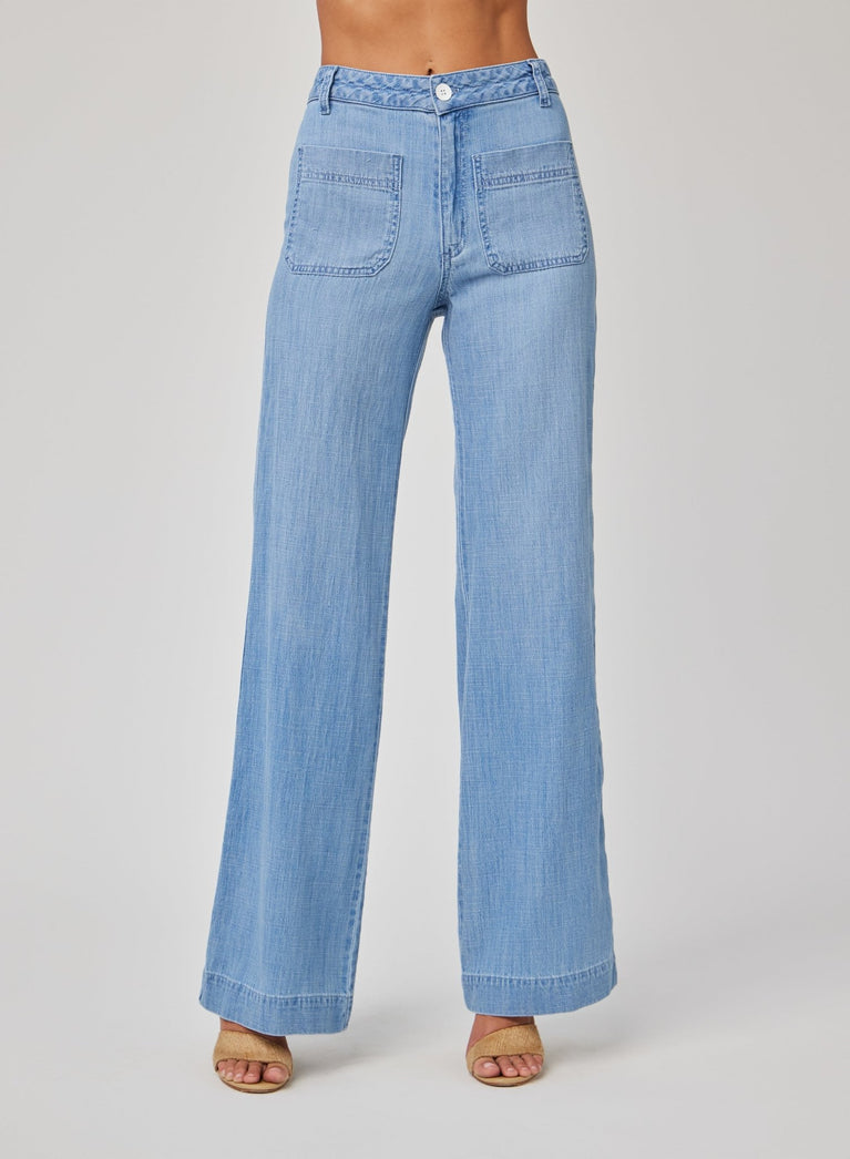 Bella Dahl Lola Two Pocket Wide Leg - Sea Breeze Wash