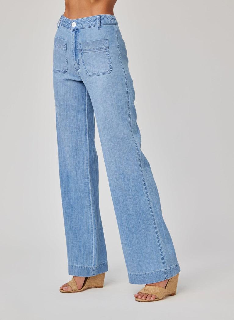 Bella Dahl Lola Two Pocket Wide Leg - Sea Breeze Wash