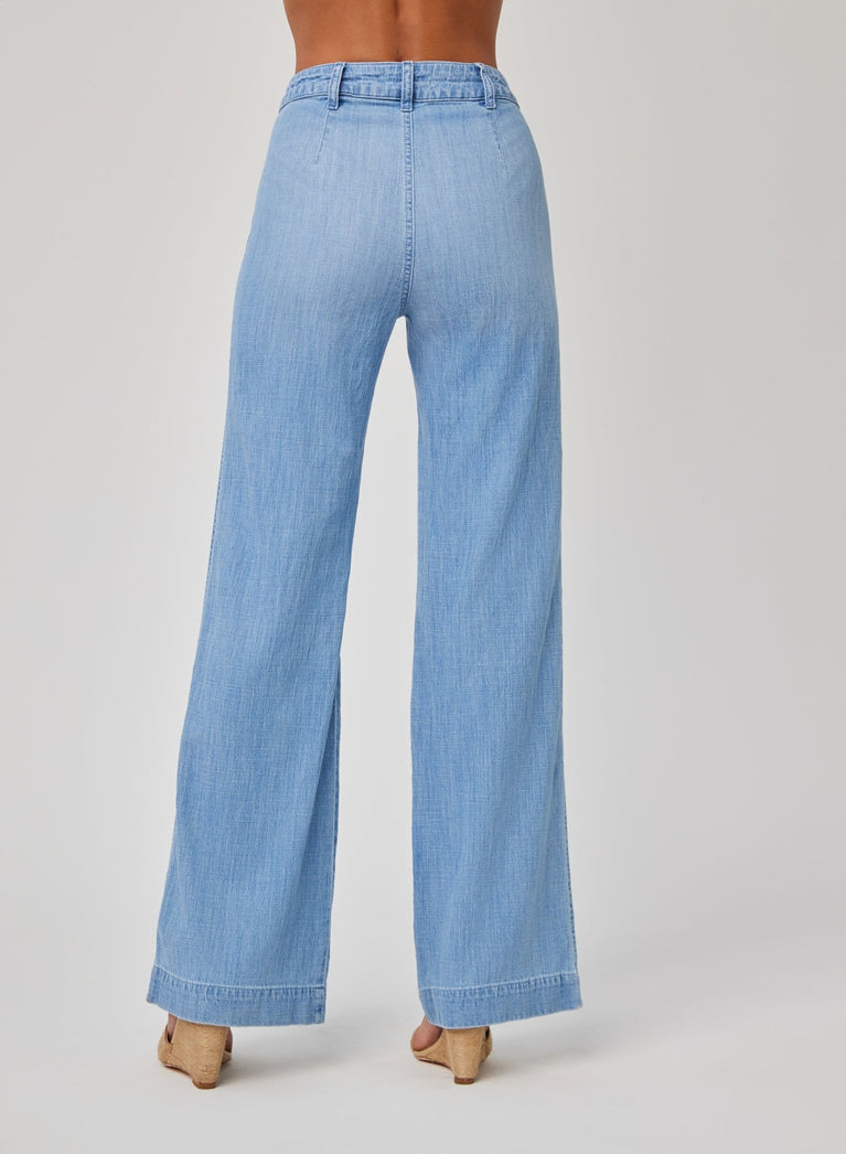 Bella Dahl Lola Two Pocket Wide Leg - Sea Breeze Wash