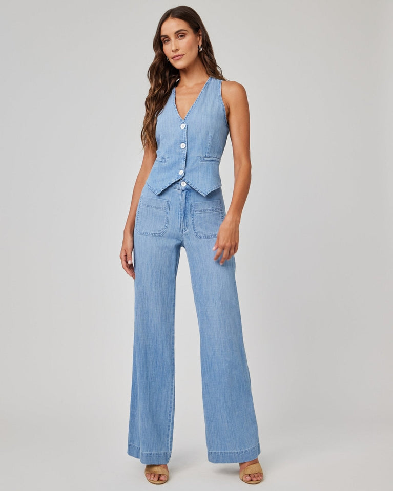 bella dahl Lola Two Pocket Wide Leg - Sea Breeze Wash