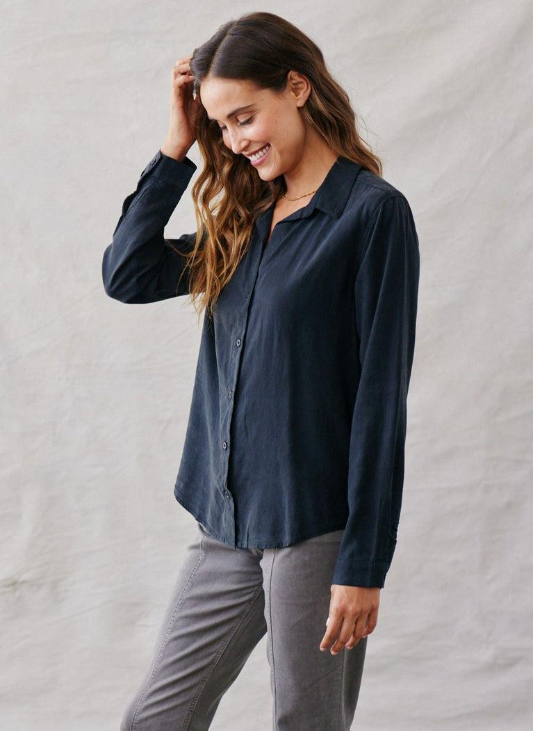 Bella Dahl Long Sleeve Classic Button Down - Vintage Black