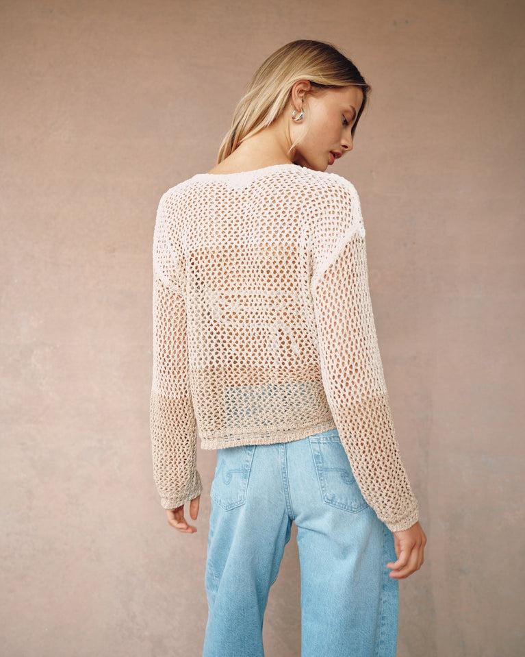 Bella Dahl Relaxed Dropped Shoulder Sweater - Khaki Color Block