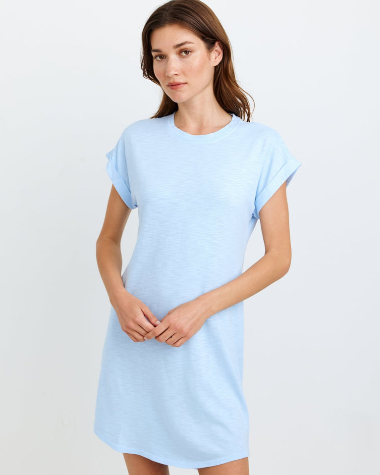 Bella Dahl Roll Sleeve T-Shirt Dress - Perennial Blue