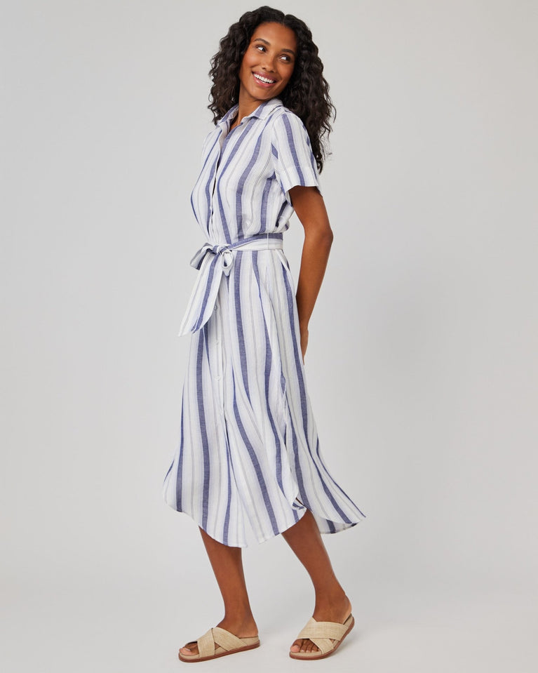 Bella Dahl Rounded Hem Maxi Skirt Dress - Coastal Ombre Stripe