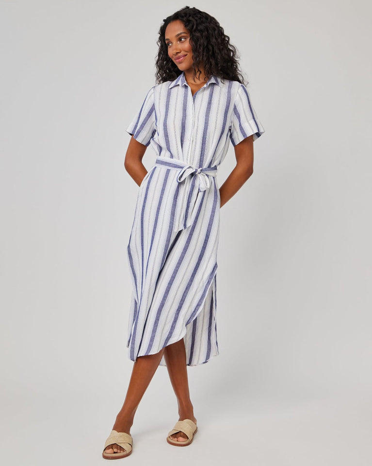 bella dahl Rounded Hem Maxi Skirt Dress - Coastal Ombre Stripe