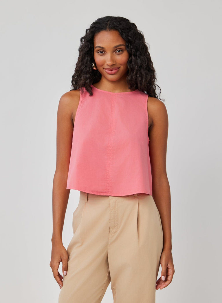 bella dahl Sleeveless Button Back Top - Hibiscus Pink