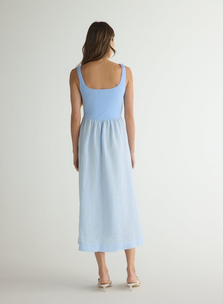 Bella Dahl Sleeveless Knit Combo Dress - Blue Periwinkle