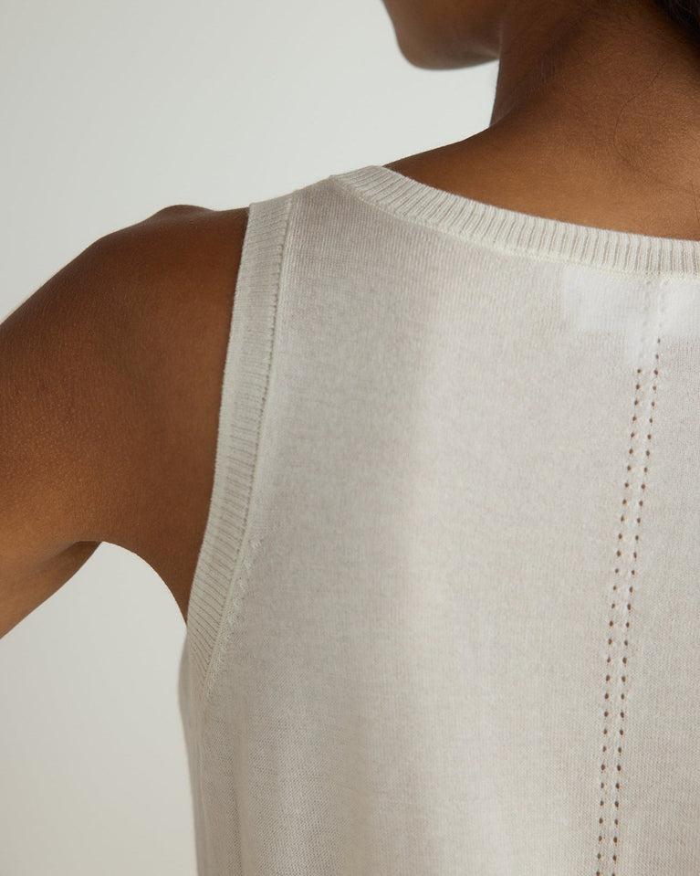 Bella Dahl Sleeveless Scoop Neck Knit Top - Off White