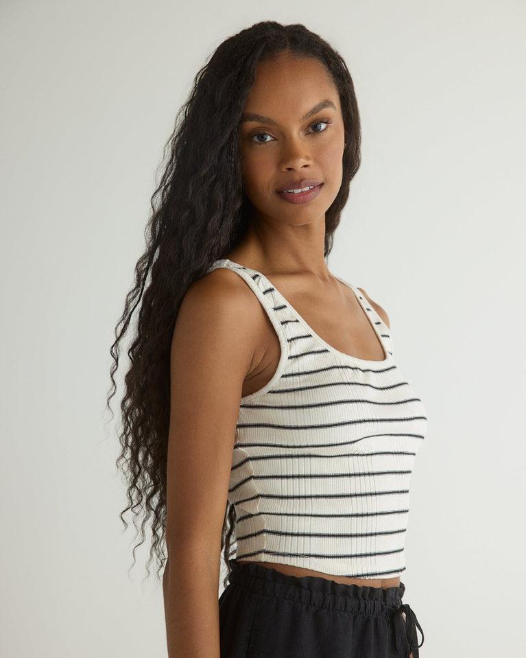 Bella Dahl Sleeveless Square Neck Top - Cannes Stripe