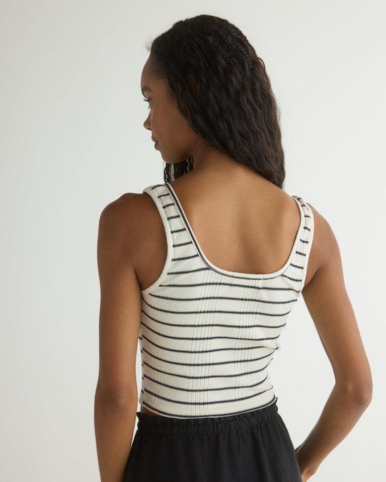 Bella Dahl Sleeveless Square Neck Top - Cannes Stripe