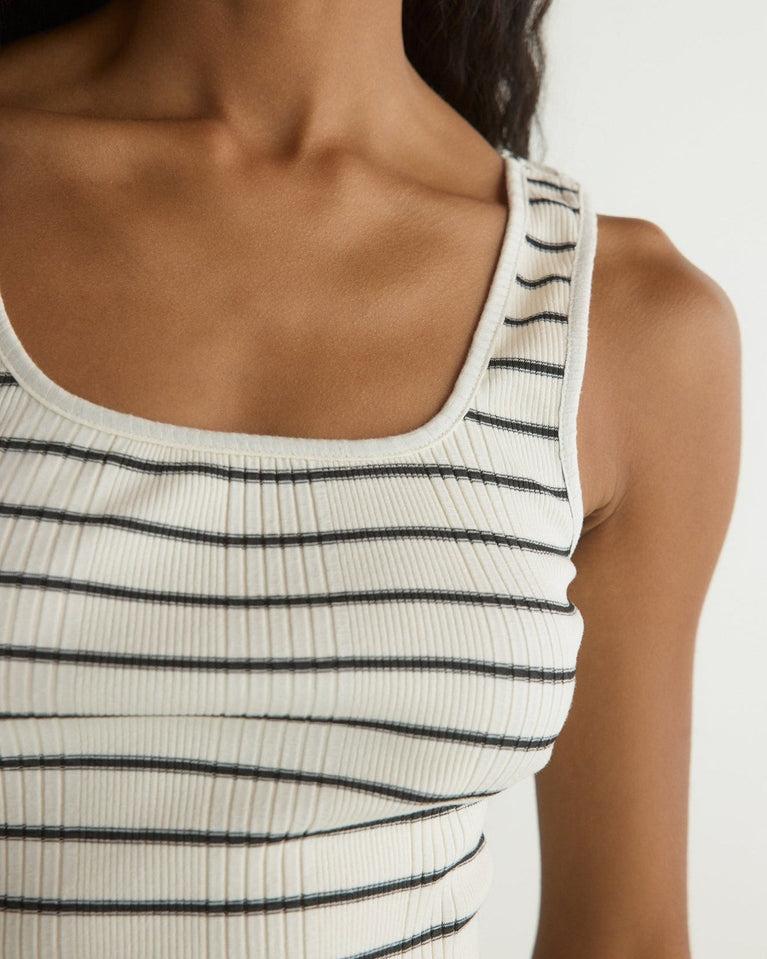 Bella Dahl Sleeveless Square Neck Top - Cannes Stripe
