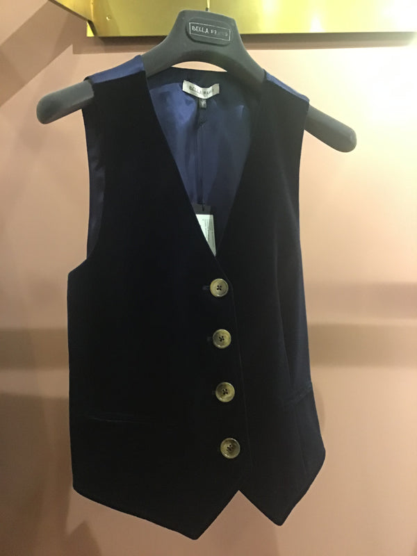bella freud Chrissie Waistcoat in Dark Marine