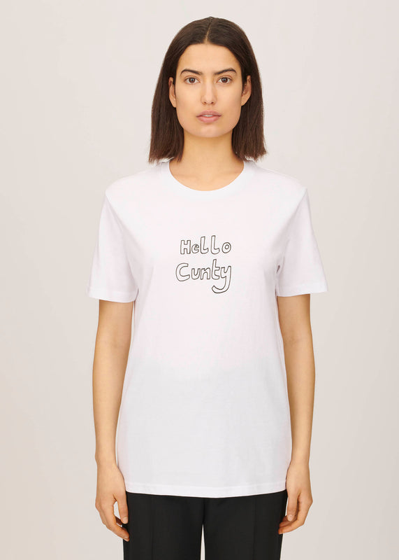 Bella Freud Hello Cunty Unisex T-Shirt In White
