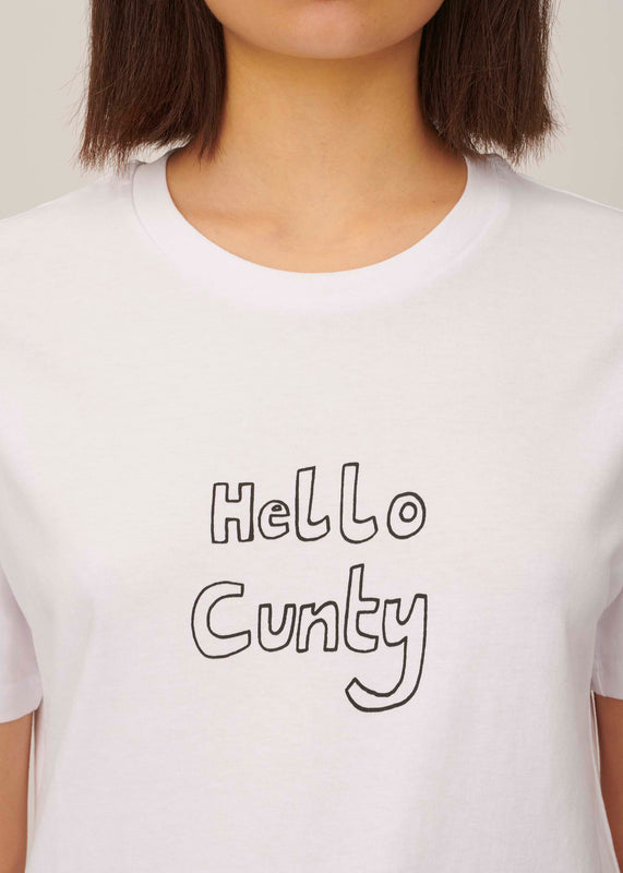Bella Freud Hello Cunty Unisex T-Shirt In White