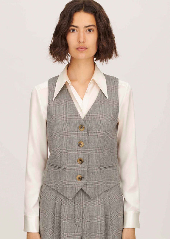 Bella Freud Bella Freud Prince Of Wales Check Chrissie Waistcoat L Bella Freud