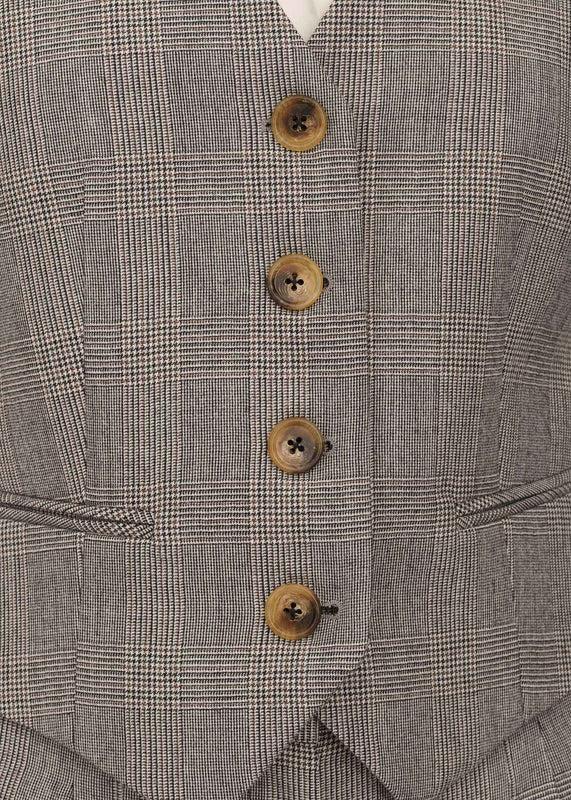 Bella Freud Bella Freud Prince Of Wales Check Chrissie Waistcoat L Bella Freud