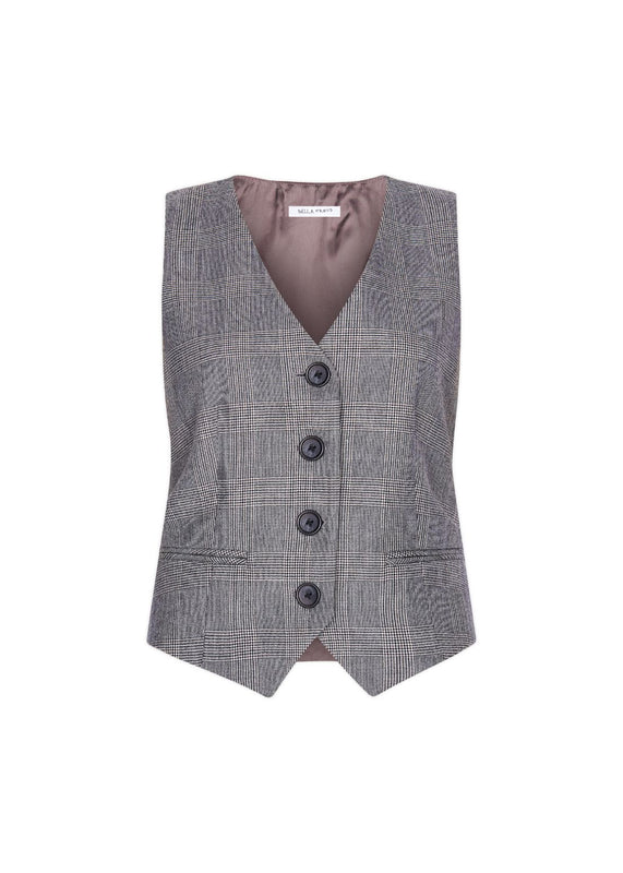 bella freud Bella Freud Prince Of Wales Check Chrissie Waistcoat l Bella Freud