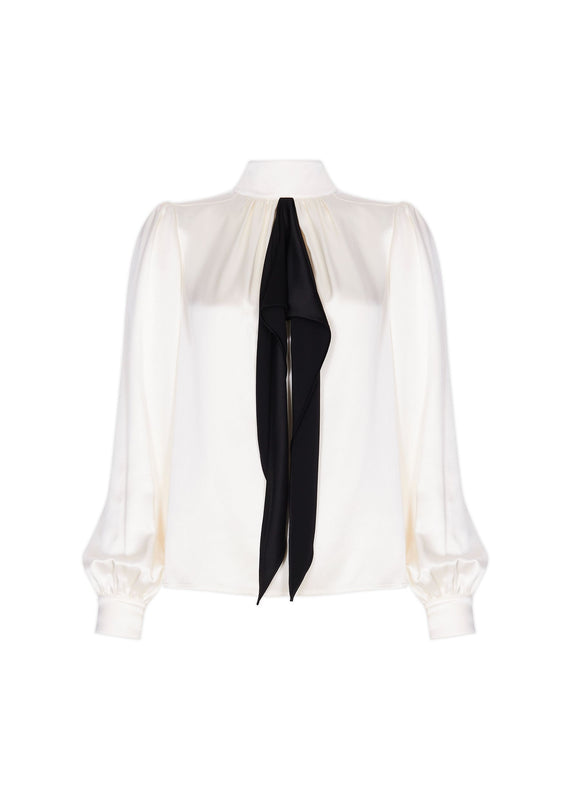 bella freud Bella Freud Satin Frill Shirt l Bella Freud