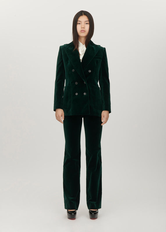 Bella Freud Velvet 1976 Trouser In Green