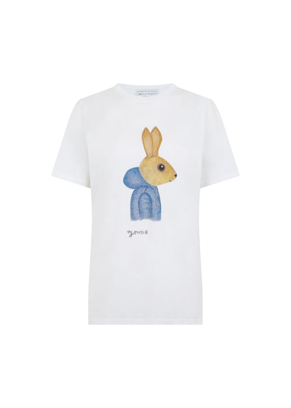 bella freud BEST DRESSED BUNNY UNISEX T-SHIRT | WHITE | XS – Bella Freud