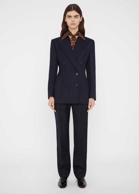 Bella Freud BIANCA JACKET HOPSACK | NAVY | 6 – Bella Freud