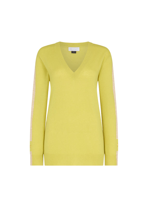 bella freud BRITT V-NECK JUMPER | CELERY | XS – Bella Freud