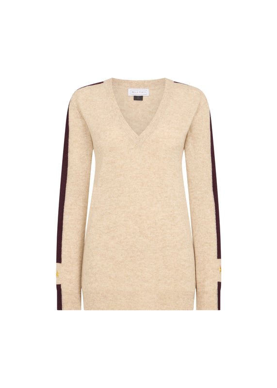 bella freud BRITT V-NECK JUMPER | PLUM | XS – Bella Freud