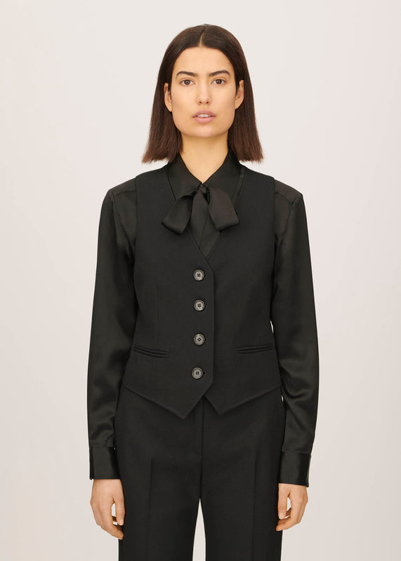 Bella Freud Cavalry Twill Chrissie Waistcoat In Black