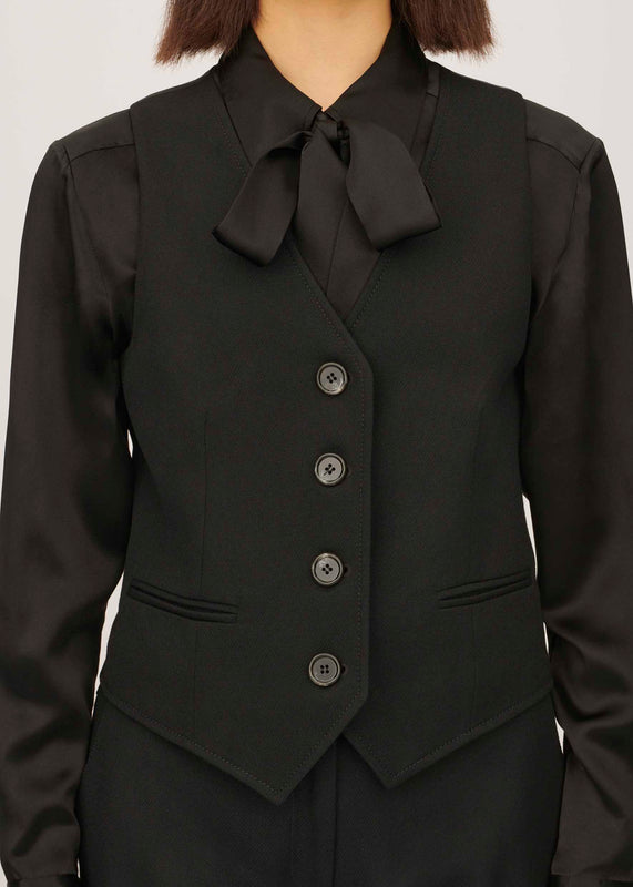 Bella Freud Cavalry Twill Chrissie Waistcoat In Black