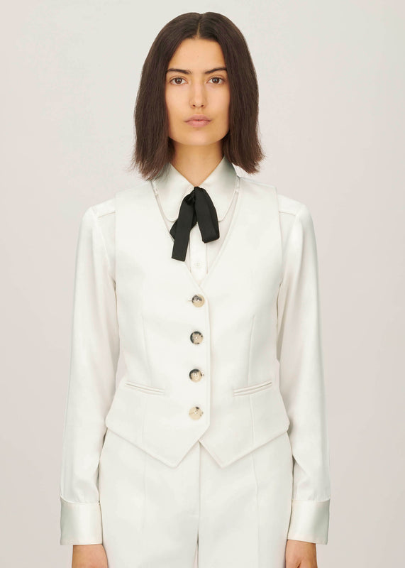 Bella Freud Cavalry Twill Chrissie Waistcoat In Ivory