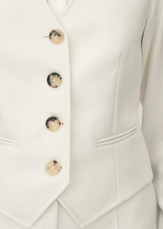 Bella Freud Cavalry Twill Chrissie Waistcoat In Ivory