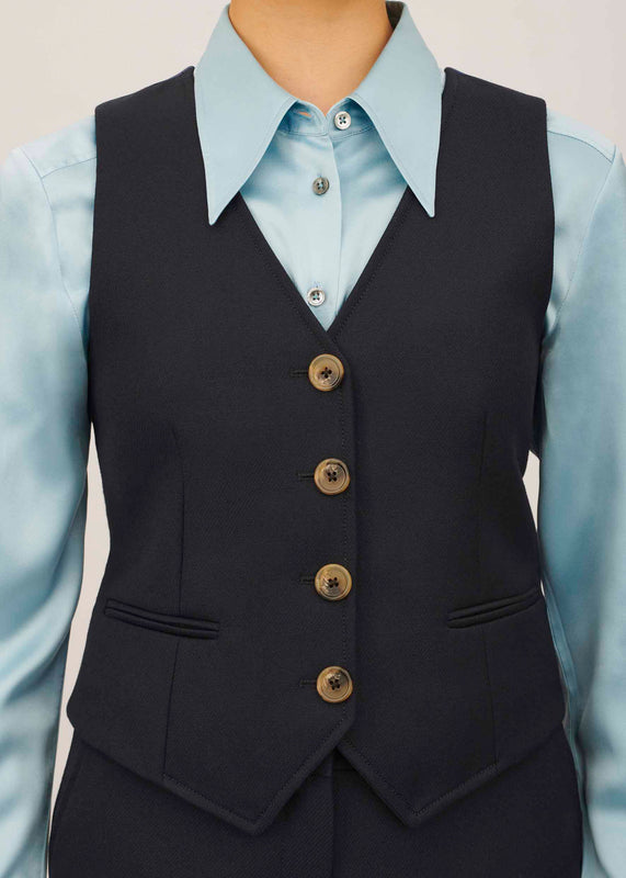 Bella Freud Cavalry Twill Chrissie Waistcoat In Navy