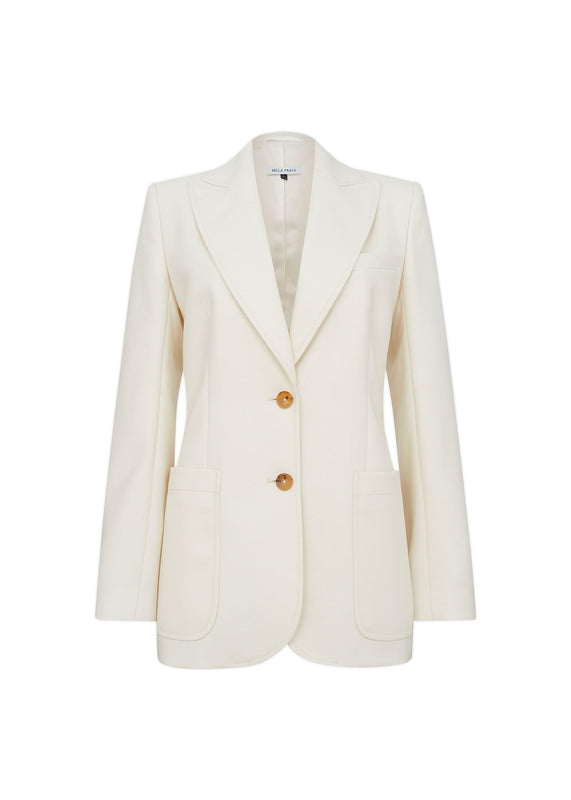bella freud Cavalry Twill Saint James Jacket in Ivory