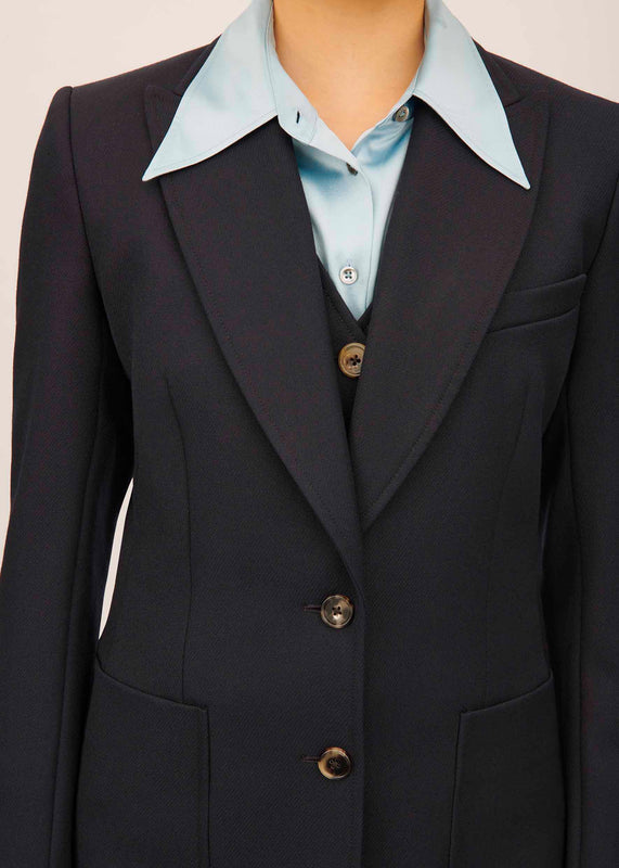 Bella Freud Cavalry Twill Saint James Jacket In Navy