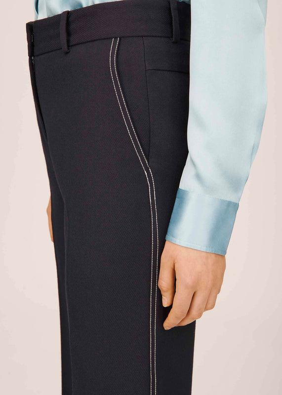Bella Freud Cavalry Twill Topstitched Slim Kim Trouser