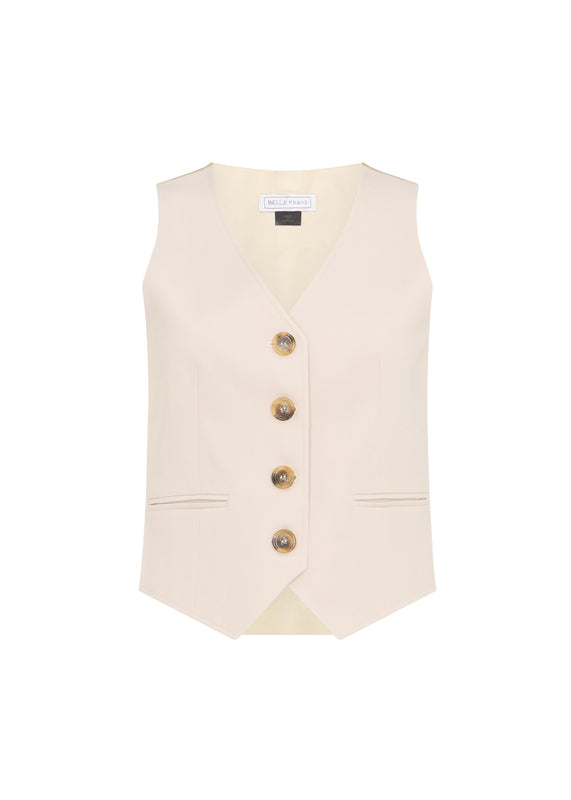 bella freud CHRISSIE WAISTCOAT CAVALRY TWILL | DOVE | 6 – Bella Freud