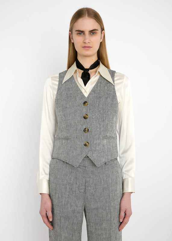 Bella Freud CHRISSIE WAISTCOAT | DAPPLED GREY | 6 – Bella Freud
