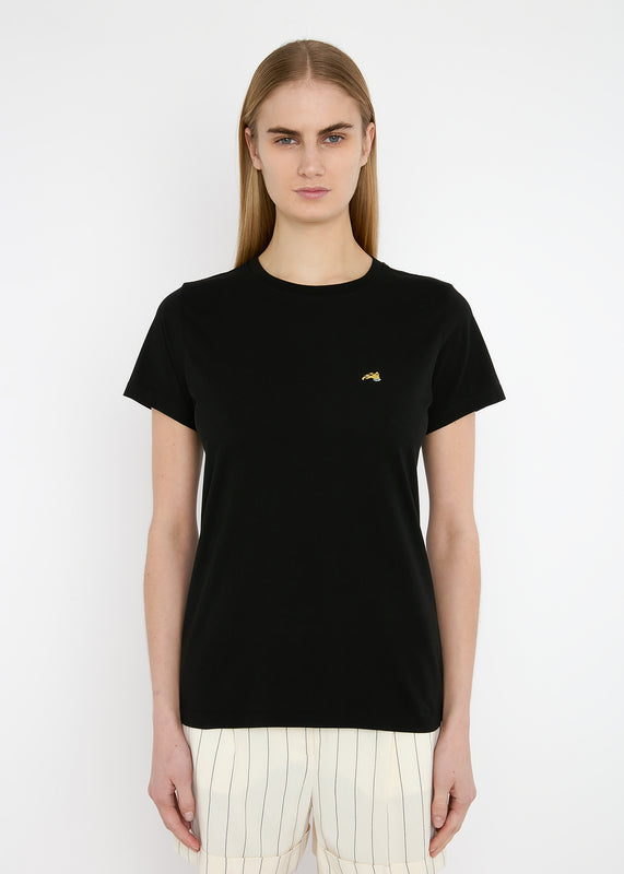 Bella Freud EMBROIDERED DOG CLASSIC T-SHIRT | BLACK | XS – Bella Freud
