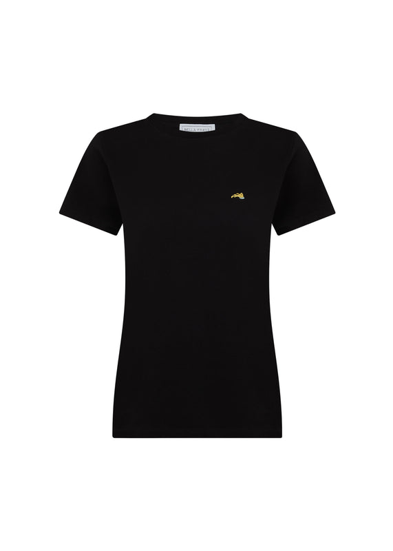 bella freud EMBROIDERED DOG CLASSIC T-SHIRT | BLACK | XS – Bella Freud