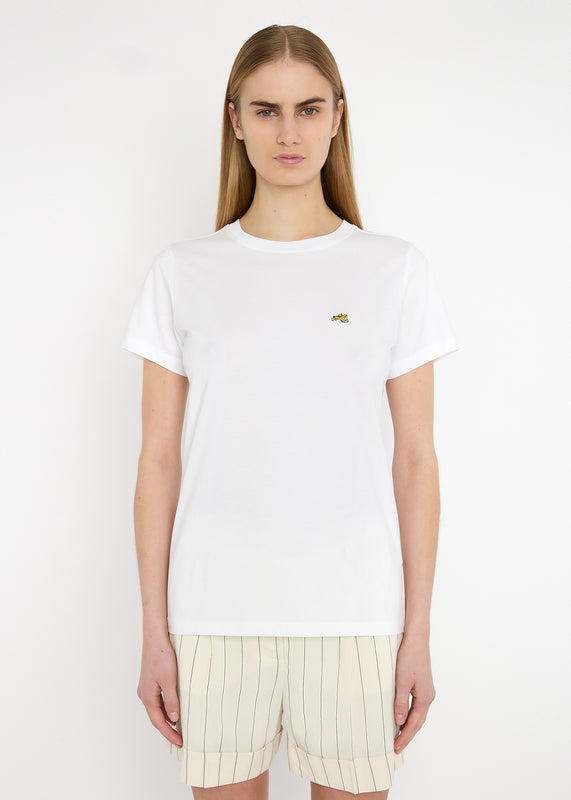 Bella Freud EMBROIDERED DOG CLASSIC T-SHIRT | WHITE | XS – Bella Freud