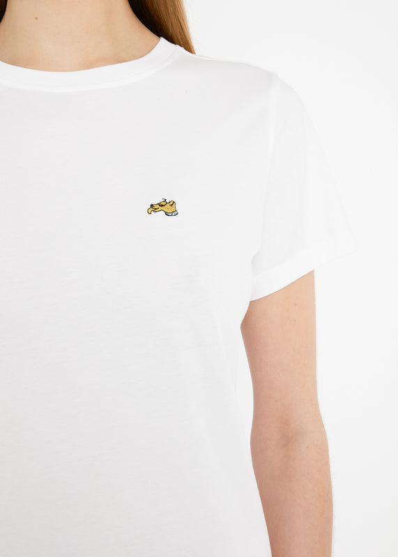 Bella Freud EMBROIDERED DOG CLASSIC T-SHIRT | WHITE | XS – Bella Freud