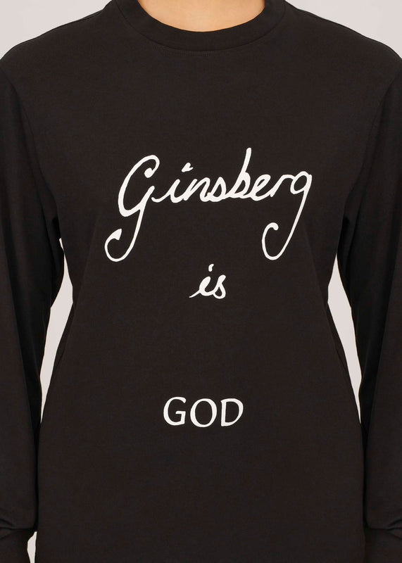 Bella Freud Ginsberg Is God Long Sleeve T-Shirt In Black