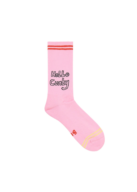 Bella Freud HELLO CUNTY SOCKS | PINK | ONE SIZE – Bella Freud